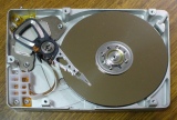hard disk internals, magnet cover removed